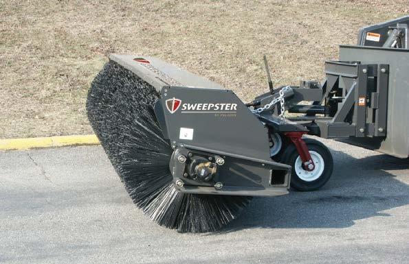 SWEEPERS FOR WHEEL LOADERS AND TRUCKS WLA - Truck and Large Articulated Wheel Loader Angle Sweeper - Hydraulic Drive Heavy duty cleanup Dual motors powered from loader hydraulics 12-60 GPM flow
