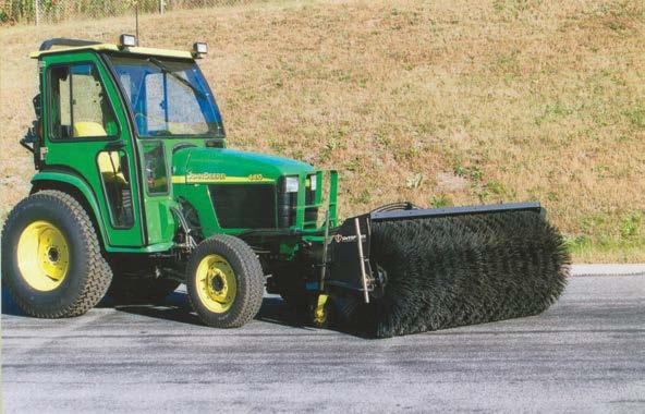 Mid-range and rear mount angle sweepers MRHL - Compact Tractor Loader Angle Sweeper - Hydraulic Drive General cleanup, snow removal, sidewalk cleaning Designed for compact tractor loaders <35hp