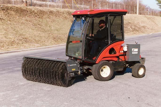 SWEEPERS FOR COMMERCIAL TURF MOWERS CTH - Commercial Turf Mower Angle Sweeper - Hydraulic Drive Dethatching lawns, snow removal, cleaning sidewalks, general cleanup Includes pump and hydraulic tank