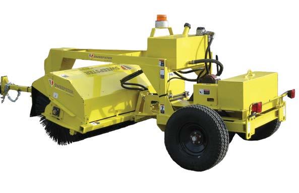 approx) 2,300 2,400 2,500 TBTD - Tow Behind Angle Sweeper - Tractor Driven Hydraulic Brush Drive Heavy duty cleanup Sweeper rear wheels connected to an onboard hydraulic pump, valve and tank power