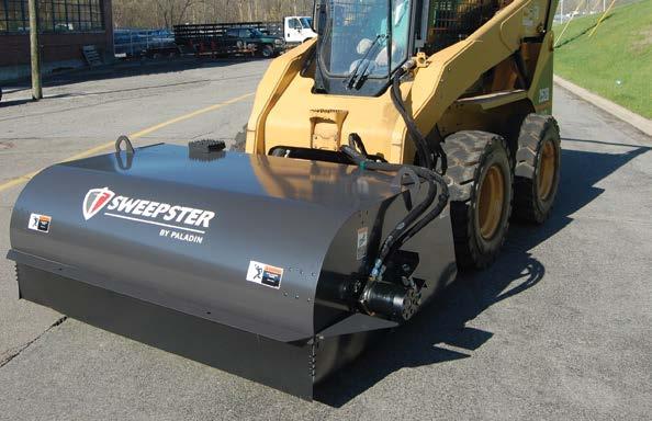 SWEEPERS FOR SKID STEER LOADERS SB Hopper - SSL Collector Sweeper - Hydraulic Drive Standard duty cleanup Direct-drive motor powered from loader hydraulics 10-25 GPM flow required (2,000-3,500 psi)