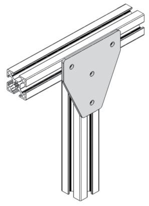 (4) CP-40L L Connecting Plate for Support Beam 40x40- Steel,