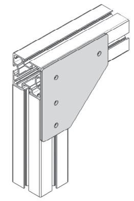 CP-64T T connecting Plate for Support Beam 64x64 Steel, Zinc Plated Mounting : FAHB-M8 x16(4), FASN-M8 (4), FAFW-M8