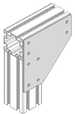 CP-80T T connecting Plate for Support Beam 80x80 Steel, Zinc