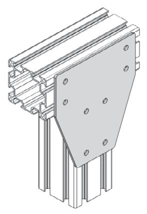 CP-80L L Connecting Plate for Support Beam 80x80- Steel,