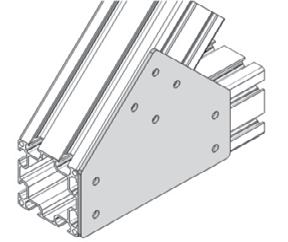 CP-40V 45 connecting Plate for Support Beam 40x40 Steel, Zinc Plated Mounting : FAHB-M8 x16(4),