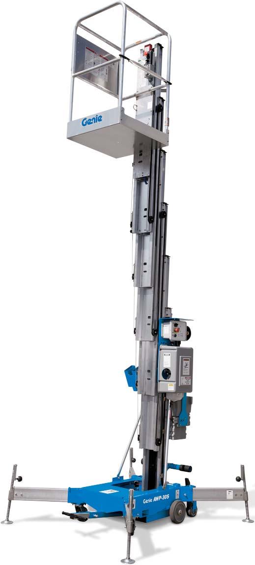 Aerial Work Platforms Super Series AWP Close Access The compact X-pattern outrigger footprint is