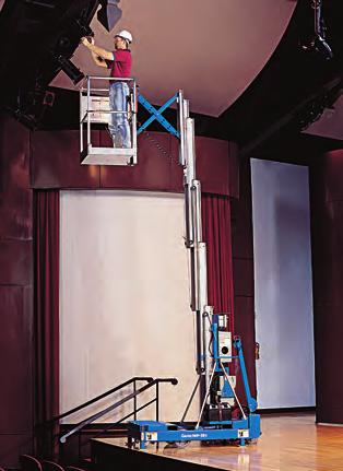 Their light weight and compact size make Genie aerial work platforms convenient to use in schools, churches, warehouses and more.
