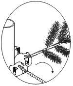 Fig. 5 Fig. 6 7. Plug the cord from the tree into the receptacle on the tree base. 8. Insert the plug from the tree base into a properly grounded outlet.
