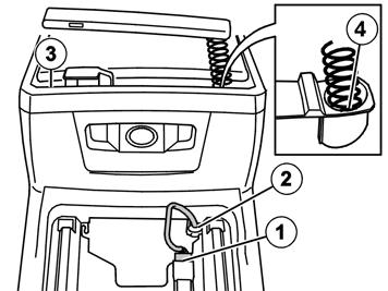 10 Applies to cars with telephone Unhook and disconnect the connector (1).
