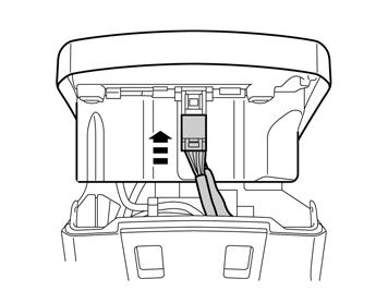 88 Take the upper panel for the front tunnel console. Remove the AUX socket by releasing the catches at the front and rear edge.