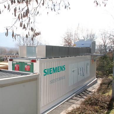 SIESTORAGE advantages of the modular system Connection to the medium-voltage grid of Italy's largest energy distributor, enel Performance: 1 MVA Capacity: 500 kwh