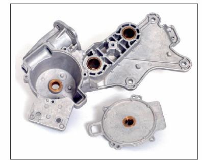 Several parts that are not possible in die-casting because of precision tolerances for mating surfaces with the engine block are net-shape ready with