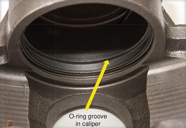 DISC BRAKE SYSTEM tsquare cut O-ring seals piston in disc brake calipers.