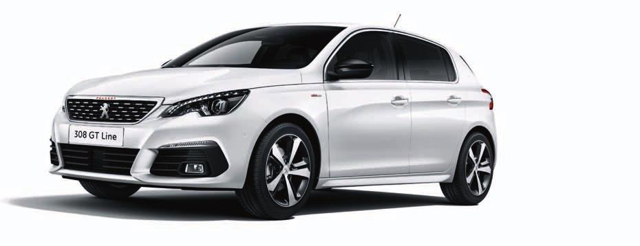 NEW PEUGEOT 308 HATCHBACK & SW: STANDARD EQUIPMENT BY VERSION - GT LINE & GT 17 Rubis Diamond Cut Alloy wheels standard on GT Line *GT Line model shown includes optional extra 18 Diamant two tone