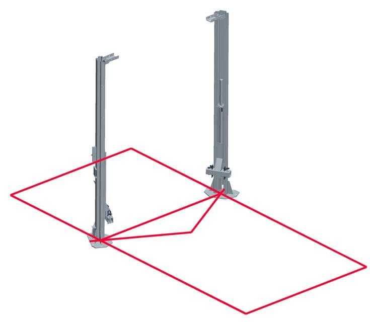 7.3.3 Stand towers in the position shown.
