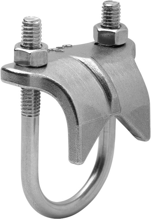 Clamps RIGHT ANGLE CLAMPS Designed to fit pipe/rigid conduit as well as PVC-coated rigid conduit, right angle clamps firmly fix pipe to the flange of a structural member without drilling holes.