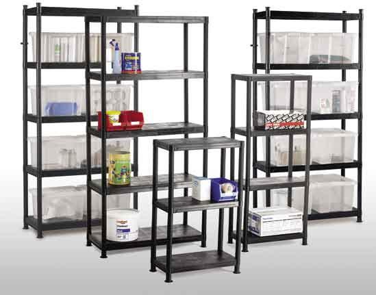 Modular Plastic Shelving Units Modular Plastic Shelving unit is a low-cost shelving system suitable for the storage of light duty items, which can be used to satisfy storage requirements in almost