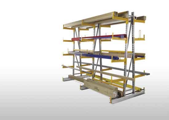 S T O R A G E / S H E L V I N G E Q U I P M E N T Adjustable Cantilever Racking A sturdy racking system designed to accommodate long goods, pipes and bars etc.