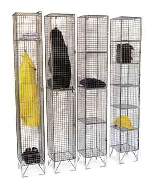 L O C K E R S / C L O A K R O O M E Q U I P M E N T / C A B I N E T S Wire Mesh Lockers Wire mesh lockers are becoming very popular within the storage industry.