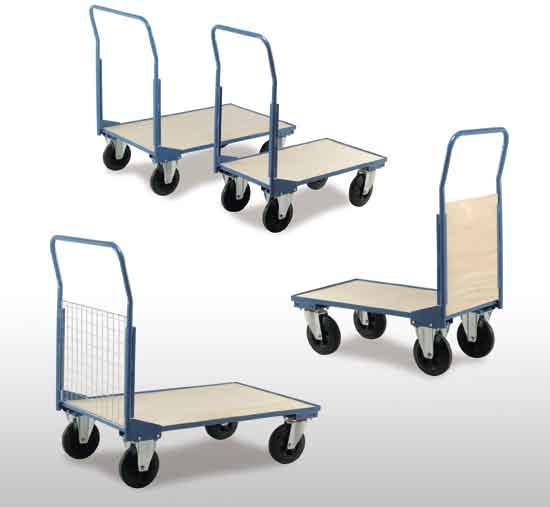 M A T E R I A L S H A N D L I N G E Q U I P M E N T Utility Platform Trucks A selection of single ended and base only trolleys suitable for heavy work loads in warehouses, workshops and factories.