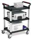 The trolleys are also fitted with hardwearing (100mm Dia.) thermoplastic swivel rubber castors (2 braked).