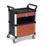 3 Shelf Trolleys with Accessories Supplied with 3 Plastic Bin Trays (W575 x D430 x H180mm) Supplied with 2 Plastic Side Bins (25 Ltr) (W385 x D265 x