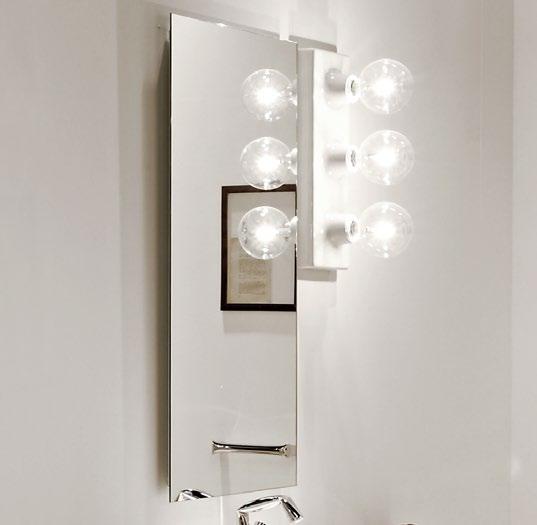 MKS501 Reversible mirror 100x50 cm (horizontal and vertical installation) Make-Up wall lamp (MKLP) Make-Up