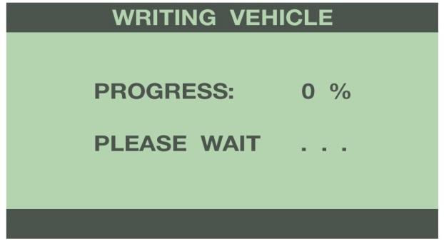 Once the programmer has completed the reading process, it will proceed to the Writing Vehicle mode. Continue to follow the messages on the screen.