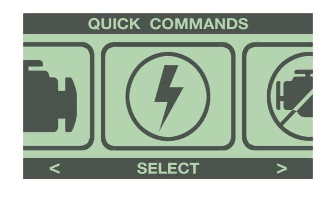 Press Select to enter Quick Commands menu from the Main Menu. The programmer will display the following menu.