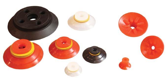 VFF FLAT CUPS Flat design vacuum cup Internal cleats for increased grip in lateral movement Good for shear movement and grip Available from 15mm to 150mm diameter NBR, FDA Silicone and metal