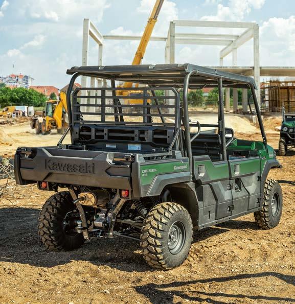 MULE PRO-DXT For flexibility in demanding industrial and agricultural environments, the MULE PRO-DXT can be reconfigured to transport more staff or a greater payload.