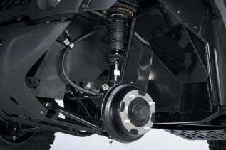 Chassis * Independent MacPherson strut-type front suspension (also on KAF400B) allows each wheel to track over uneven ground for maximum traction with light steering effort.