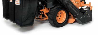 Mower will not operate with brake engaged, preventing premature brake wear. Large caster wheels feature tapered roller bearings for long life. Lip seals keep grease in and dirt out.