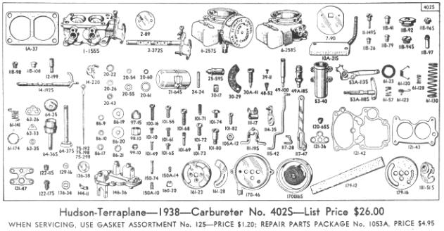 EFFECTIVE JANUARY 1, 1947, ADD 20% TO LIST PRICE OF CARBURETERS AND 5% TO ALL OTHER PRICES SHOWN WITH FRACTIONAL ADJUSTMENT TO NEAREST EVEN CENT. line is flush with top of anti-percolator plug.