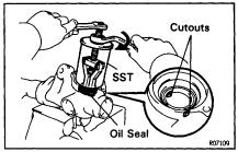 SST 0961230012 (b) Turn A clockwise and engage the tips of C on the bearing.