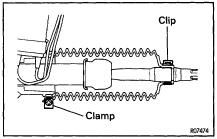INSTALL TIE ROD ENDS (a) Screw the lock nut and tie rod end onto the rack end until the matchmarks are aligned. (b) After adjusting toein, torque the nut. Torque: 56 N m (570 kgf cm, 41 ft lbf) 18.