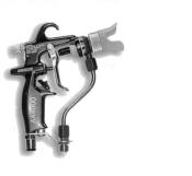 Air Inlet: 1/8 NPT (M) x 1/4 NPS (M) Fluid Inlet: 1/4 NPS (M) Thread Fluid Passages: Stainless Steel Feed Type: Siphon Feed Part Sheet: 2776 AA1500 Air-Assisted Airless Spray Gun The unique tip and