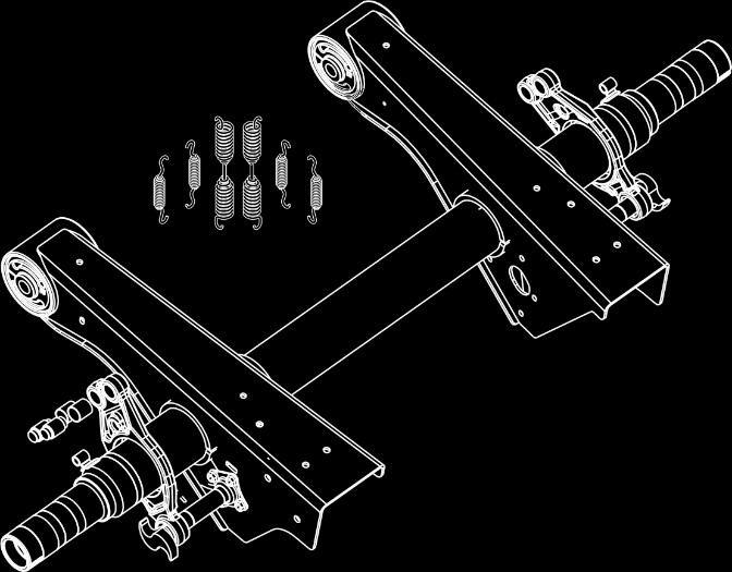 Axle Assembly Halftraax Assembly Components All replacement EDT Halftraax axle assemblies are supplied complete with the following components: Tri-Function Bushes (TFB); S-Cams & tubes; Brake anchor