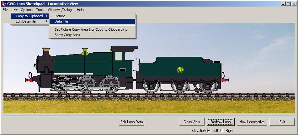 One way copy a locomotive data file is to use the Copy to Clipboard