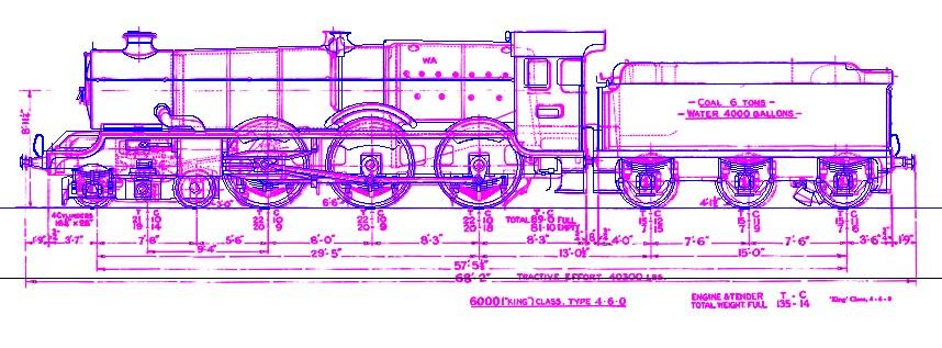 GWR Loco Sketchpad "King" overlaid on the GWR Engine Diagram (outline General