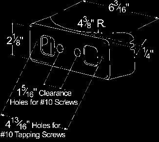 4 3/4 Corner Radius Bracket For use with PC-rated lights 43050