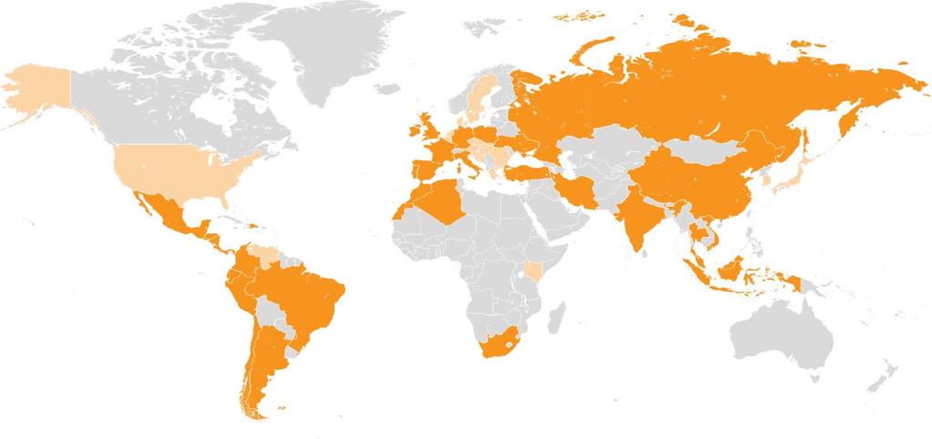 1. GiPA coverage throughout the world GiPA operates in 47 countries