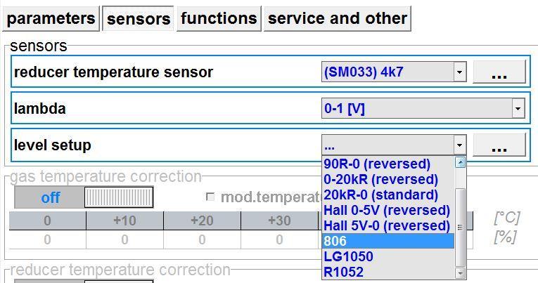 Reducer Temperature Sensor: Select correct reducer temperature
