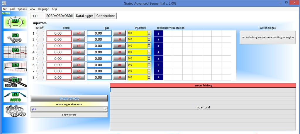In the Diagnostic Bookmark you will find OBD correction settings as well as