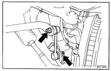 SUSPENSION AND AXLE FRONT SUSPENSION SA33 STABILIZER BAR AND LINK REMOVAL Installation is in the reverse order of removal. 1. REMOVE FRONT WHEELS Torque: 103 N m (1,050 kgf cm, 76 ft lbf) 2.