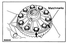 differential carrier. HINT: Measure the adjusting plate washer thickness and make a note of it for reassembly. 11.