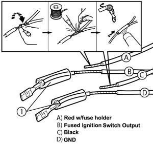Slide one piece of shrink tubing onto each wire. (Figure 19.) Figure 19. 4.