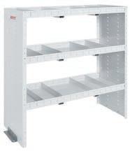 16" DEEP 13½" DEEP PUNCHED SHELVES for easier installation of accessory cabinets FRONT FLOOR CLEARANCE (16" SHELVES ONLY) for material storage.