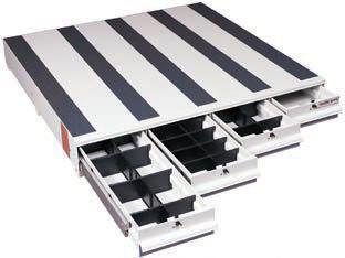 ITEMIZER DRAWER UNITS This exclusive, lightweight aluminum storage solution conveniently increases your storage space by placing small equipment at your fingertips without the need to crawl inside